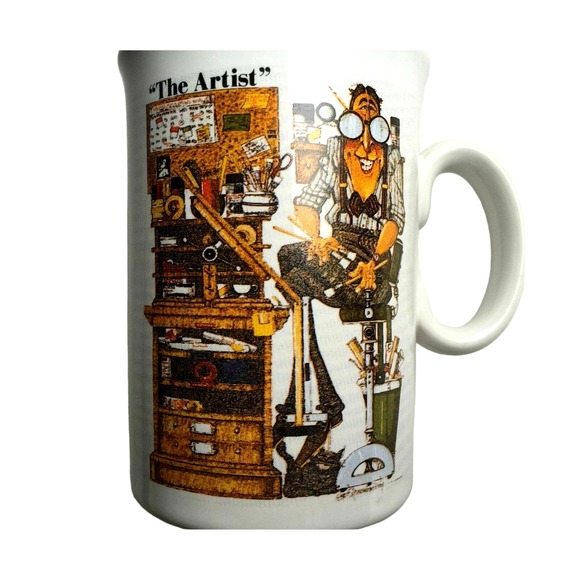 The Artist Coffee Mug Cup 3M Remount Advertising England Rare Vintage 70s - Picture 4 of 8